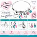 Pink & Teal Previvor Awareness Bracelet – BRCA1 BRCA2 Survivor Gift, Hereditary Breast & Ovarian Cancer Ribbon Bracelet