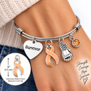 Peach Ribbon Survivor Bracelet – Uterine & Endometrial Cancer Awareness Gift, Cancer Fighter Boxing Glove Bracelet