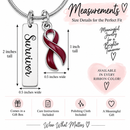 Burgundy Awareness Ribbon Survivor Necklace – Multiple Myeloma, Sickle Cell & Brain Aneurysm Survivor Gift