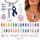 Choose Your Awareness Ribbon Survivor Necklace – 32 Ribbon Colors, Cancer Survivor Gift, Chronic Illness & Rare Disease Jewelry