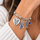 ALS Memorial Bracelet – Blue & White ALS Awareness Ribbon, Your Wings Were Ready My Heart Was Not, Angel Wing Remembrance Gift