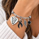 Black Ribbon Memorial Bracelet – Your Wings Were Ready My Heart Was Not, Angel Wing Remembrance Jewelry, Melanoma & Mourning Gift