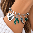Green Awareness Ribbon Memorial Bracelet – Your Wings Were Ready My Heart Was Not, Angel Wing Remembrance Gift, Mental Health & Kidney Disease Jewelry