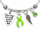 Lime Green Awareness Ribbon Memorial Bracelet – Your Wings Were Ready My Heart Was Not, Lymphoma & Lyme Disease Remembrance Gift