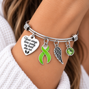 Lime Green Awareness Ribbon Memorial Bracelet – Your Wings Were Ready My Heart Was Not, Lymphoma & Lyme Disease Remembrance Gift