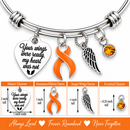 Orange Awareness Ribbon Memorial Bracelet – Your Wings Were Ready My Heart Was Not, Leukemia, Kidney Cancer & MS Remembrance Gift