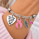 Pink Ribbon Memorial Bracelet – Breast Cancer Awareness Jewelry, Your Wings Were Ready My Heart Was Not, Angel Wing Remembrance Gift