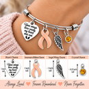 Peach Awareness Ribbon Memorial Bracelet – Uterine & Endometrial Cancer Remembrance Gift, Your Wings Were Ready My Heart Was Not