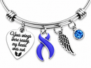 Periwinkle Awareness Ribbon Memorial Bracelet – Stomach Cancer & Esophageal Cancer Remembrance Gift, Your Wings Were Ready My Heart Was Not