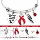 Red Awareness Ribbon Memorial Bracelet – Heart Disease & Stroke Remembrance Jewelry – Your Wings Were Ready My Heart Was Not – Angel Wing Sympathy Gift