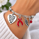 Red Awareness Ribbon Memorial Bracelet – Heart Disease & Stroke Remembrance Jewelry – Your Wings Were Ready My Heart Was Not – Angel Wing Sympathy Gift