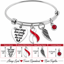 Red & White Awareness Ribbon Memorial Bracelet – Head & Neck Cancer, Oral Cancer & Aplastic Anemia Remembrance Gift – Your Wings Were Ready