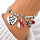 Red & White Awareness Ribbon Memorial Bracelet – Head & Neck Cancer, Oral Cancer & Aplastic Anemia Remembrance Gift – Your Wings Were Ready