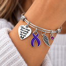 Violet Awareness Ribbon Memorial Bracelet – Hodgkin Lymphoma & Testicular Cancer Remembrance Gift – Your Wings Were Ready My Heart Was Not