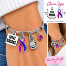 Choose Your Ribbon Color Total Badass Awareness Bracelet – Personalized Survivor, Fighter & Cause Jewelry