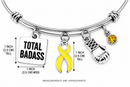 Yellow Ribbon Total Badass Boxing Glove Awareness Bracelet – Survivor & Fighter Gift