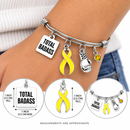 Yellow Ribbon Total Badass Boxing Glove Awareness Bracelet – Survivor & Fighter Gift