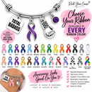 Choose Your Ribbon Color Total Badass Awareness Bracelet – Personalized Survivor, Fighter & Cause Jewelry