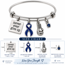 Never Give Up Awareness Ribbon Bracelet – Choose Any Ribbon Color – Boxing Glove Survivor Bracelet – Cancer & Chronic Illness Gift
