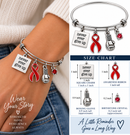 Never Give Up Awareness Ribbon Bracelet – Choose Any Ribbon Color – Boxing Glove Survivor Bracelet – Cancer & Chronic Illness Gift