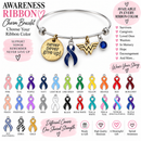 Choose Your Awareness Ribbon Bracelet, Wonder Woman Inspired Warrior Bracelet, Never Give Up Charm, Cancer Survivor Gift, Pick Any Ribbon Color