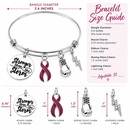 Burgundy Awareness Ribbon Bracelet, Multiple Myeloma Bracelet, Sickle Cell Gift, Brain Aneurysm Awareness, Stronger Than the Storm Cancer Fighter Gift