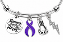 Choose Your Ribbon Bracelet, Awareness Ribbon Jewelry, Stronger Than the Storm, Cancer Fighter Gift, Survivor Bracelet, Custom Ribbon Color