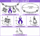 Purple Ribbon Bracelet, Pancreatic Cancer Awareness Gift, Stronger Than the Storm Bracelet, Cancer Fighter Survivor Jewelry