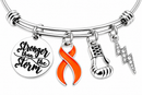 Orange Ribbon Bracelet, Stronger Than the Storm Bracelet, Leukemia Awareness Gift, Kidney Cancer Fighter Gift, MS Awareness Jewelry