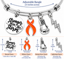 Orange Ribbon Bracelet, Stronger Than the Storm Bracelet, Leukemia Awareness Gift, Kidney Cancer Fighter Gift, MS Awareness Jewelry