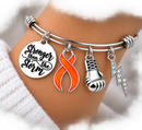 Orange Ribbon Bracelet, Stronger Than the Storm Bracelet, Leukemia Awareness Gift, Kidney Cancer Fighter Gift, MS Awareness Jewelry
