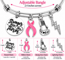Pink Ribbon Bracelet, Breast Cancer Awareness Bracelet, Stronger Than the Storm Gift, Cancer Fighter Bracelet, Survivor Jewelry