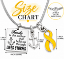Family Is the Anchor Necklace, Choose Your Awareness Ribbon Color, Cancer Support Gift, Family Strength Necklace, Survivor Jewelry