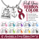 Family Is the Anchor Necklace, Choose Your Awareness Ribbon Color, Cancer Support Gift, Family Strength Necklace, Survivor Jewelry