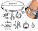 Gray Ribbon Brain Cancer Awareness Bracelet, You Are More Loved Inspirational Gift, Adjustable Brain Tumor Support Jewelry