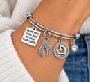 Gray Ribbon Brain Cancer Awareness Bracelet, You Are More Loved Inspirational Gift, Adjustable Brain Tumor Support Jewelry