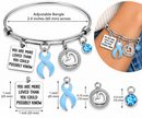 Light Blue Ribbon Prostate Cancer Awareness Bracelet, You Are More Loved Inspirational Gift, Adjustable Cancer Survivor Support Jewelry