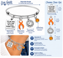 Orange Ribbon Leukemia Awareness Bracelet, You Are More Loved Inspirational Gift, MS Awareness Jewelry, Cancer Survivor Support Gift