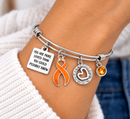 Orange Ribbon Leukemia Awareness Bracelet, You Are More Loved Inspirational Gift, MS Awareness Jewelry, Cancer Survivor Support Gift