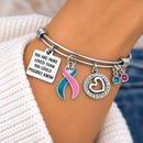 Pink & Teal Previvor Awareness Bracelet, BRCA1 BRCA2 Genetic Mutation Gift, You Are More Loved Inspirational Jewelry, Hereditary Cancer Support
