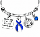 Choose Your Awareness Ribbon Bracelet, Any Ribbon Color, You Are More Loved Gift, Cancer Survivor Chronic Illness Support Jewelry
