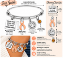 Peach Ribbon Uterine Cancer Awareness Bracelet, Endometrial Cancer Survivor Gift, You Are More Loved Inspirational Jewelry