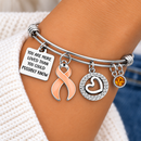 Peach Ribbon Uterine Cancer Awareness Bracelet, Endometrial Cancer Survivor Gift, You Are More Loved Inspirational Jewelry