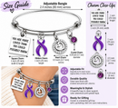 Purple Ribbon Awareness Bracelet, Pancreatic Cancer, Alzheimer's, Lupus & Fibromyalgia, You Are More Loved Inspirational Gift