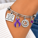Purple Ribbon Awareness Bracelet, Pancreatic Cancer, Alzheimer's, Lupus & Fibromyalgia, You Are More Loved Inspirational Gift