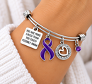 Violet Awareness Ribbon Bracelet, You Are More Loved Gift, Hodgkin’s Lymphoma & Testicular Cancer Support, Survivor Jewelry