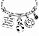 Zebra Awareness Ribbon Bracelet, You Are More Loved Gift, Rare Disease Ehlers Danlos Support, Rare Cancer Survivor Jewelry