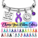 Choose Your Awareness Ribbon Bracelet, Any Ribbon Color, You Are More Loved Gift, Cancer Survivor Chronic Illness Support Jewelry