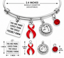 You Are More Loved Bracelet, Red Awareness Ribbon Bracelet, Inspirational Gift, Cancer Support Jewelry, Adjustable Survivor Bracelet