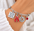 You Are More Loved Bracelet, Red Awareness Ribbon Bracelet, Inspirational Gift, Cancer Support Jewelry, Adjustable Survivor Bracelet